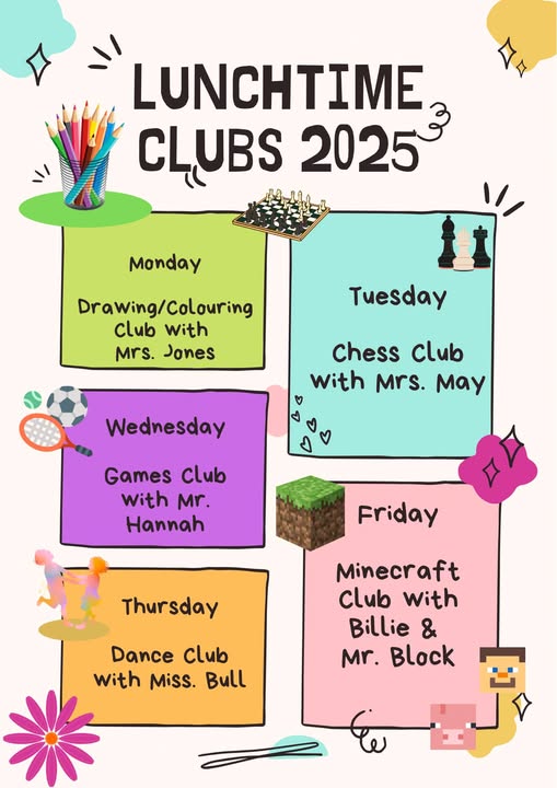 lunch time clubs 2025